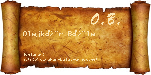 Olajkár Béla névjegykártya